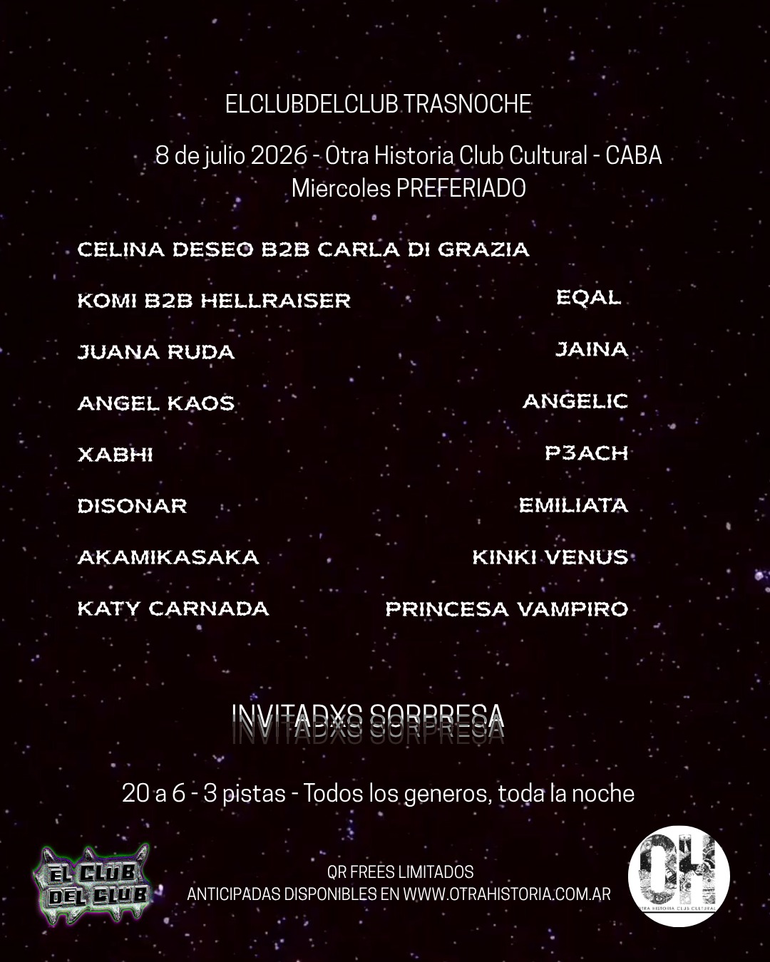 Juana Ruda, Eqal y Celina Deseo + invitados en Otra Historia